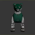 Green And White Robotic Dog Figure With Four Legs And Mechanical Design