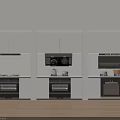 Modern Kitchen Interior With Built in Appliances White Cabinetry Oven And Stove