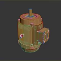 Golden Mechanical Motor Component With Heat Sink Structure And Shiny Metal Design