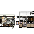 Lavie Shop Exterior And Interior Design With Counter Tables Chairs Staircase And Decorations
