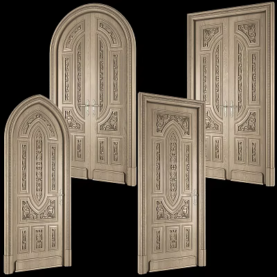 European style double door classical door 3d model European style double door classical door 3d model