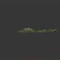 3D Topographic Model With Green Terrain And Yellow Connecting Lines