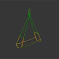 Orange Lifting Sling Design With Metal Chains And Hook For Industrial Use
