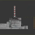 Detailed 3D Model Of Modern Water Transport Floating Platform With Lighthouse And Cranes