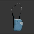 Blue And Gray Short Overalls With Suspenders For Casual Everyday Wear