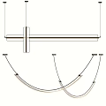 Modern LED Chandelier with Curved and Linear Design for Contemporary Interior