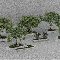 Modern Tree Planters With Green Trees Lush Grass And Creative Designs For Outdoor Landscape Decoration