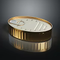 Golden Metal Food Can With Pull Tab Design And Reflective Surface