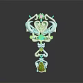 Household Decorative Ornament With White Symmetric Design And Green Bottom Pendant
