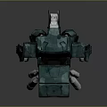 Detailed Green Robot Character With Biomechanical Armor And Futuristic Humanoid Design