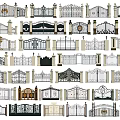Various Decorative Iron Gates With Different Design Styles And Ornate Patterns 3d model