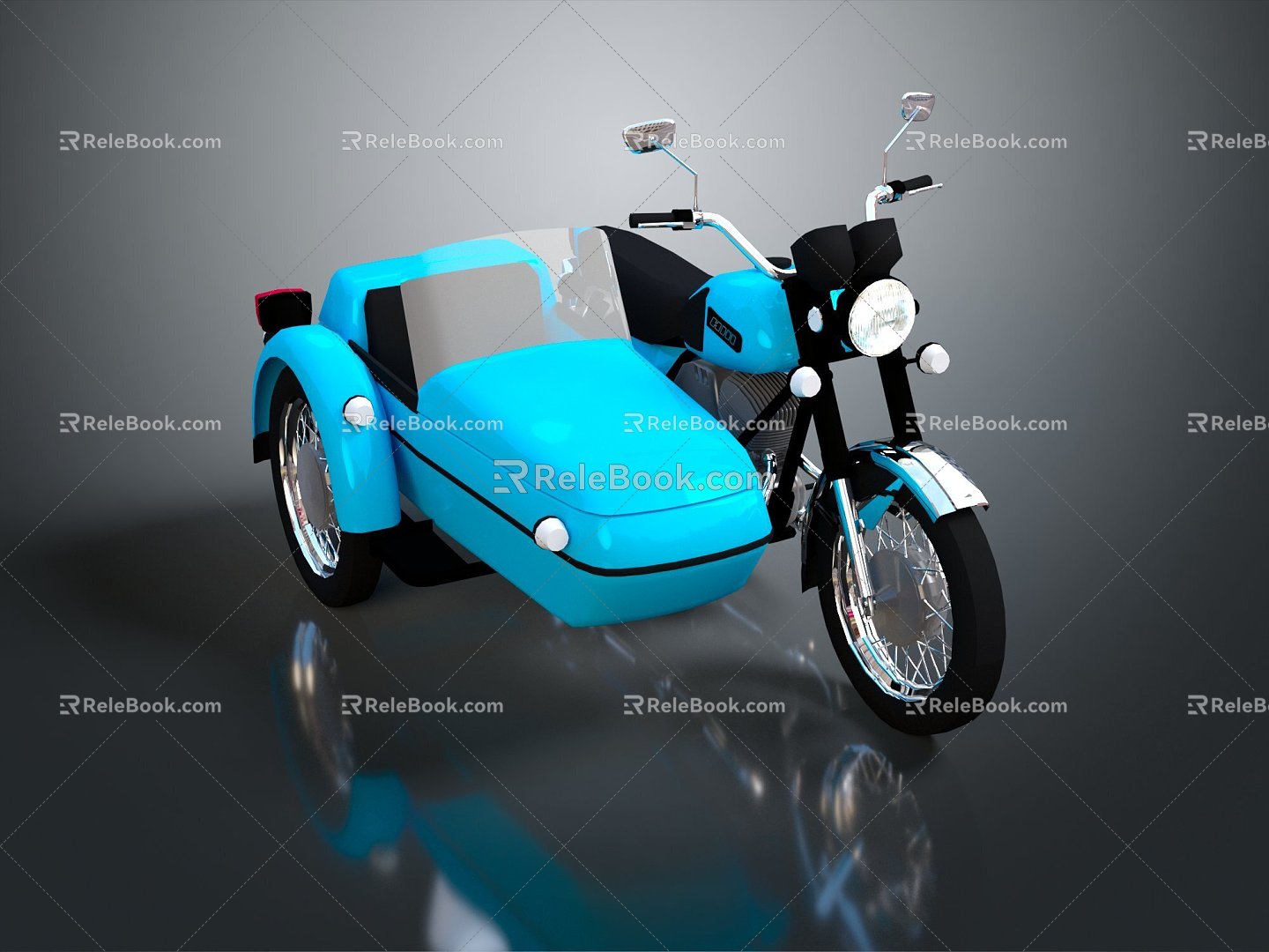 Tricycle Tricycle Motorcycle Express Car Cartoon Tricycle 3d model