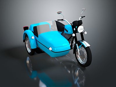 Tricycle Motorcycle Express Cartoon Tricycle 3d model