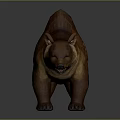 Fantasy Bear Like Creature With Detailed Fin Like Back Structures And Brown Yellow Fur
