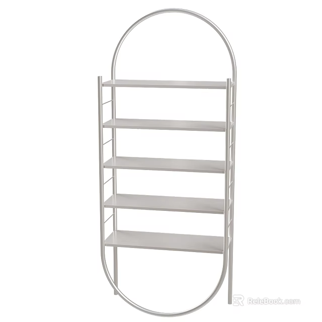 Metal Storage Shelving Unit With Multiple Open Shelves For Home Organization Solution 3d model