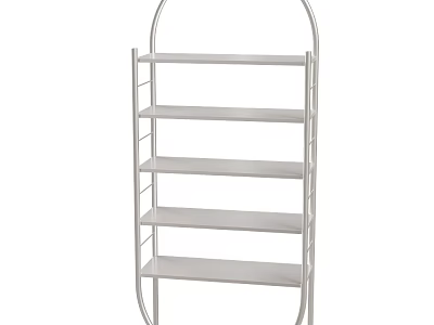 Metal Storage Shelving Unit With Multiple Open Shelves For Home Organization Solution 3d model