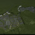 Aerial Planning Layout With Residential Buildings Green Spaces And Road Networks