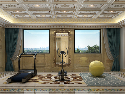 European-style recreation room villa gym model