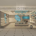 BAOERLII Shopping Mall Counter Modern Design With Display Shelves Product Display And Blue Accents