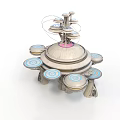 Futuristic Architecture Design With Central Tower And Multi tiered Circular Platforms