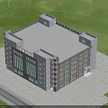 Modern Industrial Factory Building Featuring Multi Storey Design Large Windows Flat Roof And Green Surroundings