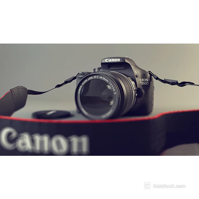 Canon EOS 550D DSLR Camera With Lens And Original Camera Strap 3d model 