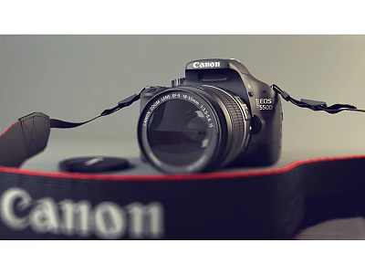 Canon EOS 550D DSLR Camera With Lens And Original Camera Strap 3d model