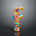 Colorful Emojis Forming Letter F In Vibrant 3D Creative Design