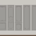 Light Gray Wall Panels With Various Decorative Patterns And Ornate Designs 3d model