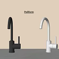 Poliform Black And Silver Modern Faucets With Sleek Design On Light Background