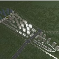 Modern Residential Area Aerial View With High Rise Buildings Green Spaces And River
