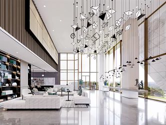 Modern Hall Hotel Lobby 3d model
