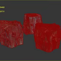 Three Natural Wooden Stone Tree Stump Stools With Textured Surfaces And Knots