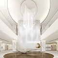 Elegant Beauty Hair Salon Modern Interior With Luxury Chandelier And Marble Walls
