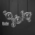 Modern Bubble Chandelier With Transparent Glass Balls Hanging In Contemporary Spaces
