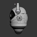 Futuristic Biomechanical Robot Character With Spherical Head And Round Eyes Top Antennas And Bottom Wheels