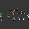 Colorful Fantasy Creature And Character Figures With Diverse Vibrant Designs
