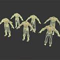 Shirtless Men In Various Poses With Different Pants And Arm Guards 3D Character Models