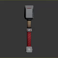 Sturdy Metal Head Hammer With Red Braided Handle And Decorative Patterns For Hardware Tools