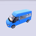 Blue Food Truck With Open Windows And Mobile Serving Design