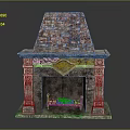 Traditional Fireplace Design With Brick Chimney And Ornate Carved Stone Mantel Details