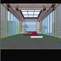 Contemporary Sales Office Interior With Glass Ceiling Large Windows Reception Desk And Natural Light