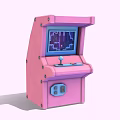 Pink Arcade Play Equipment With Retro Gaming Screen Joystick And Colorful Design