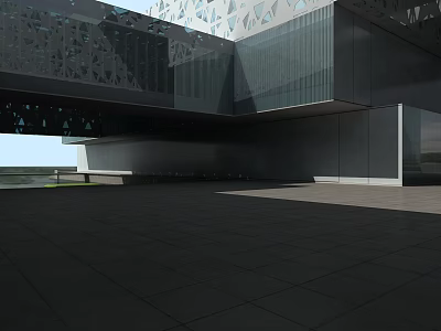 Modern Residential Building Featuring Glass Curtain Walls Geometric Patterns And Contemporary Architectural Design 3d model