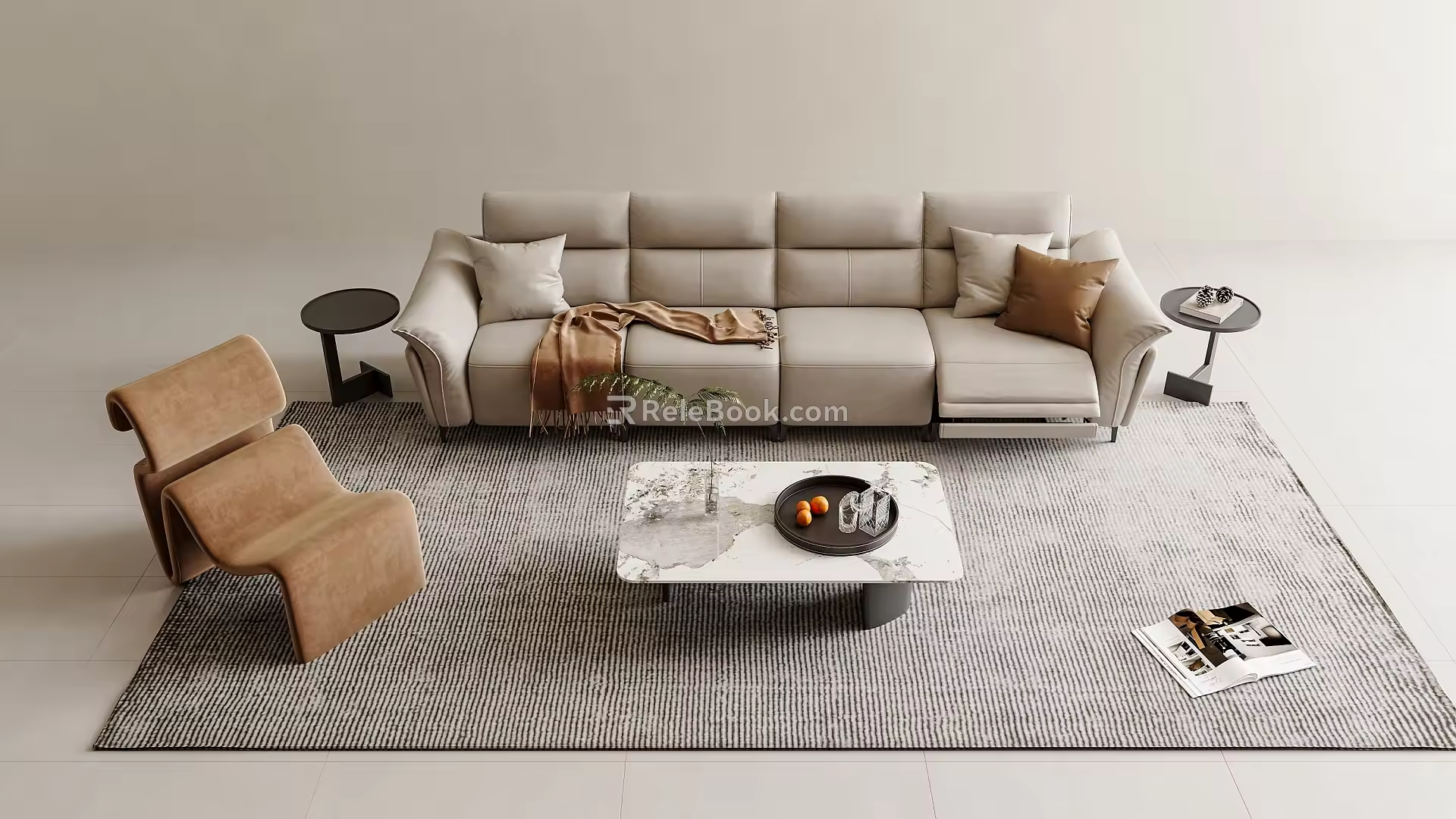 Modern Sofa Combination Sofa Coffee Table Living Room Sofa Multi-Person Sofa Single Person Sofa Leather Sofa Coffee Table Side Table 3d model