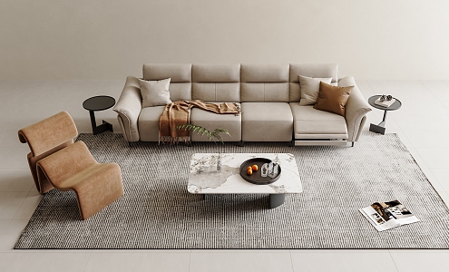 Modern Sofa Combination Sofa Coffee Table Living Room Sofa Multi-Person Sofa Single Person Sofa Leather Sofa Coffee Table Side Table 3d model