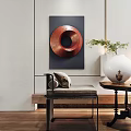 Modern Leisure Chair With Metal Frame And Side Table In Minimalist Interior Space