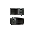 Two Modern Countertop Microwave Ovens With Stainless Steel Body And Control Knobs For Kitchen 3d model