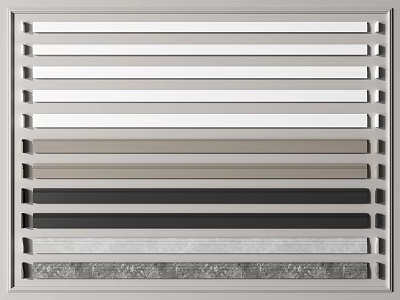 Horizontal Lines Grille Like Design White Light Gray Dark Gray Black Frame And Textured Bottom 3d model