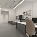 Modern Public Office Space Interior Design With Open Layout Sofa Workstations And Lighting